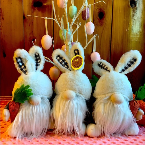 Rabbit Hill Farm Trio of Easter Bunny Gnomes - Picture 1 of 3
